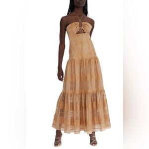 Significant Other Danica Halter Cutout Maxi Dress – Size 10 NWOT Tiered Flounce